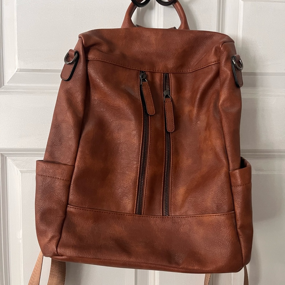 Brown Leather Backpack